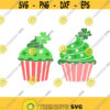 Shamrock Cupcake St Patricks Irish Cuttable Design Pack SVG PNG DXF eps Designs Cameo File Silhouette Design 870