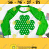 Shamrock with Dots Svg Polka Dot Clover Svg St Patricks Day Shirt Svg Boy Girl Kid Children Baby Design for Cricut Silhouette Dxf Design 600