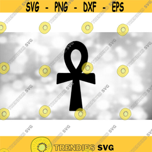 Shape Clipart Black Ankh or Cross with Tear Shaped Loop Egyptian Hieroglyphic Symbol Key to Eternal Life Digital Download SVG PNG Design 1346