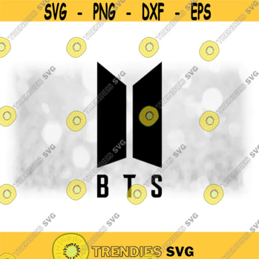 Shape Clipart Black BTS Logo Bangtan Boys K Pop South Korean Band Jin Suga J Hope Rm Jimin V Jungkook Digital Download SVG PNG Design 156