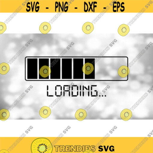 Shape Clipart Black Electronics Digital Loading Bar with Rectangles and Word Loading in LCD Format Style Letters Download SVG PNG Design 1569