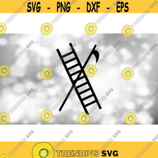 Shape Clipart Black Firefighter Rescue Hook and Ladder Tool Silhouettes for Fighting Fires Simple and Easy Digital Download SVG PNG Design 1196