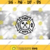 Shape Clipart Black Firefighter Wife Maltese Cross Fire Department Logo with Hook Ladder Fire Hydrant Axes Digital Download SVG PNG Design 1786