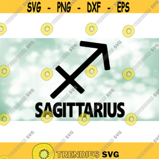 Shape Clipart BlackWhite Zodiac SymbolWord for Sagittarius the ArcherCentaur Sign for Nov 23 to Dec 21 Digital Download SVG PNG Design 1814