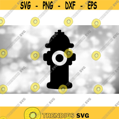 Shape Clipart Easy Basic Fire Hydrant Silhouette in Solid Black Symbol or Tool for Fighting Fires Rescue Digital Download SVGPNG Design 1302