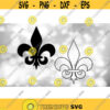 Shape Clipart Easy Fleur De Lis Symbol in Black Solid and Outline French Royalty New Orleans Louisiana Digital Download SVG PNG Design 1332