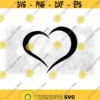 Shape Clipart Easy Large BlackWhite Easy Heart Outline Halves for Love or Valentines Change Color Yourself Digital Download SVG PNG Design 526