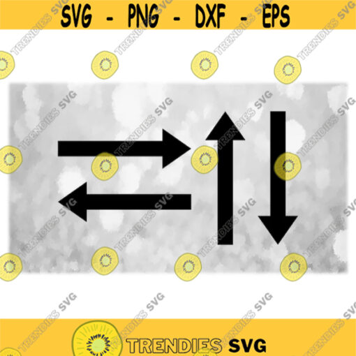 Shape Clipart Large Black Easy Basic Long Arrows Pointing Right Left Up and Down Change Color Yourself Digital Download SVG PNG Design 1195