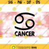 Shape Clipart Large Black Zodiac Symbol and Word for Cancer the Crab Sign for June 22 to August 22 Digital Download SVG PNG Design 1818