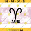 Shape Clipart Large BlackWhite Zodiac Symbol and Word for Aries the Ram Sign for March 21 to April 20 Digital Download SVG PNG Design 1382