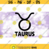 Shape Clipart Large BlackWhite Zodiac Symbol and Word for Taurus the Bull Sign for April 21 to June 21 Digital Download SVG PNG Design 1381