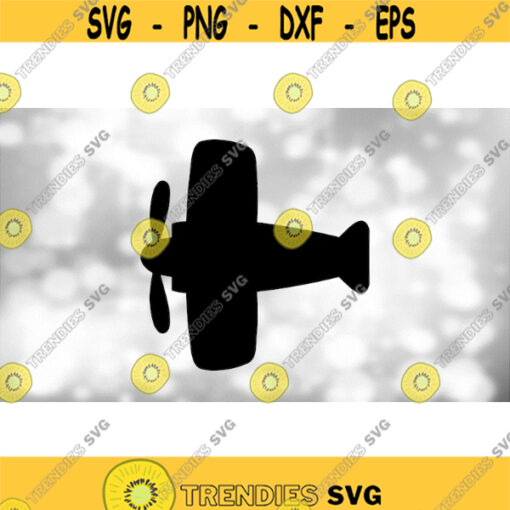 Shape Clipart Simple Easy Black Silhouette of an Old Fashioned Airplane or Biplane Change Color Yourself Digital Download SVG PNG Design 1281