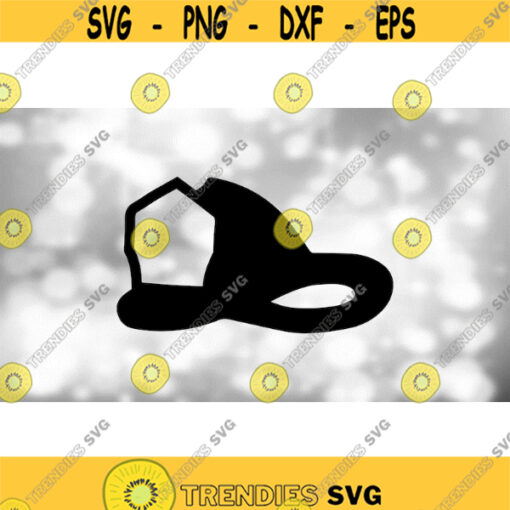 Shape Clipart Simple Easy Large Black Silhouette of Firefighter Safety Hard Hat or Helmet Blank Emblem Digital Download in SVG PNG Design 1389