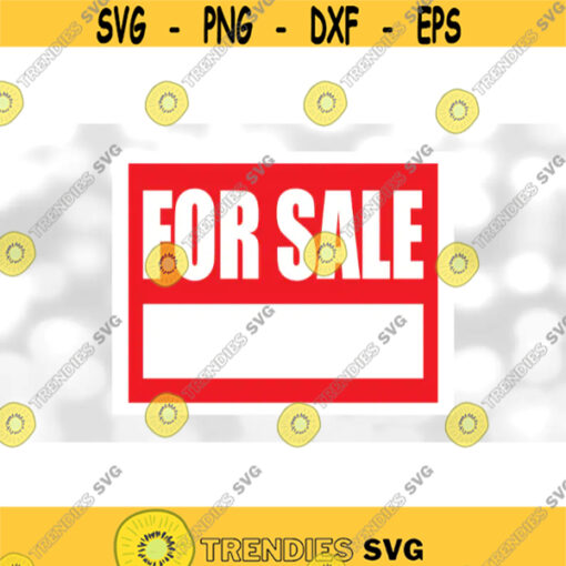 Shape Clipart Standard Rectangle Shaped Red Sign with For Sale Cutout Layered on White Solid Background Digital Download SVG PNG Design 1635