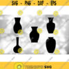 Shape Clipart Value Pack Bundle of 5 Simple Easy Black Vase Silhouettes Change Color with Your Own Software Digital Download SVG PNG Design 1614