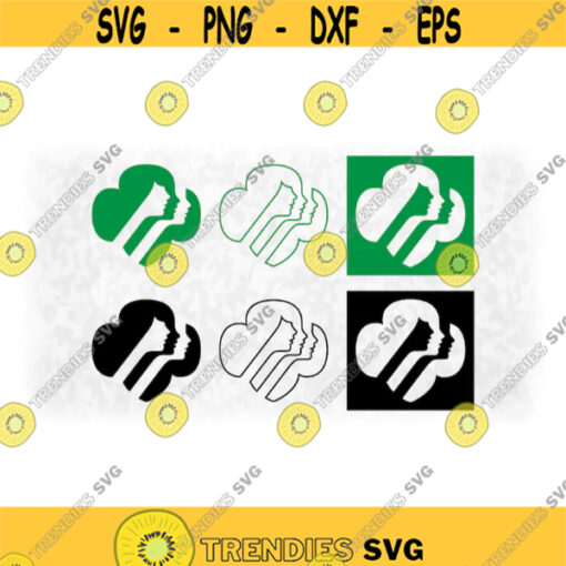 Shape Clipart Value Pack Bundle of BlackGreen Trefoil Solid Clover Face Logo Emblem for Girl Scouts of America Digital Download SVGPNG Design 1542