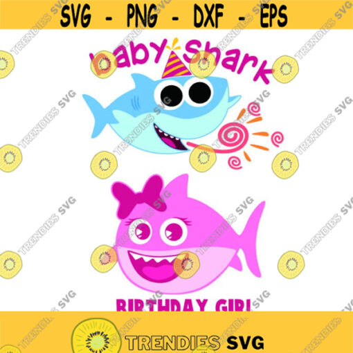 Shark Party Birthday Cuttable Design SVG PNG DXF eps Designs Cameo File Silhouette Design 1504
