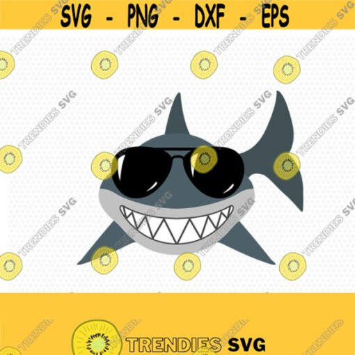 Shark Svg Shark boy girl Shark Sunglasses svg cute shark svg shark cut File svg jpg png dxf Silhouette cricut Design 283