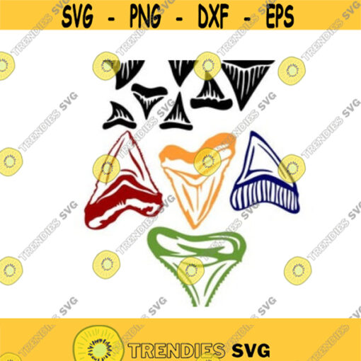 Shark Teeth Fish cuttable Design SVG PNG DXF eps Designs Cameo File Silhouette Design 57