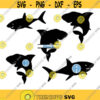 Shark svg silhouette shark monogram svg shark clipart Shark SVG File Cutting file Svg For Silhouette Svg For Cricut svg dxf eps. .jpg