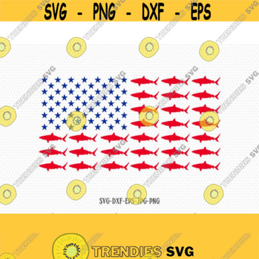 Shark usa flag svg shark svg usa svg American Flag Fourth of July SVG 4th of July Svg Patriotic SVG Cricut Silhouette svg dxf Design 323