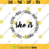 She Is affirmation Decal Files cut files for cricut svg png dxf Design 507