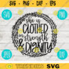 She is Clothed in Strength and Dignity svg png jpeg dxf Silhouette Cricut Easter Christian Inspirational Cut File Bible Verse 362