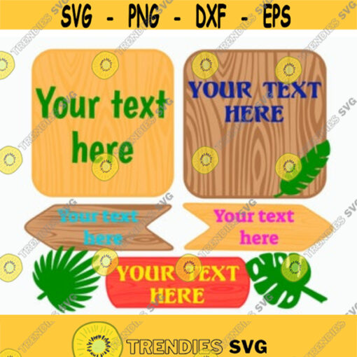 Signboard jungle svg Jungle Party Welcome Signage Safari Party Birthday Decoration Text EDITABLE Yourself Cut files svg dxf pdf png