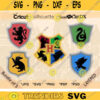 Simple Hogwarts Animal Crests SVG Bundle Gryffindor Clip Art Slytherin Emblem Vector Ravenclaw Color Sigil Hufflepuff Symbol