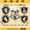Simple Hogwarts Animal Crests SVG Bundle Gryffindor Stencil Slytherin Emblem Vector Ravenclaw Color Sigil Hufflepuff Stamp Mold