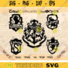 Simple School of Magic Animal Emblem svg Cut File Raven Lion Badger Snake Crest Clipart Decal Cricut Digital File Download Sigil