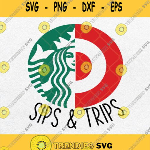 Sips And Trips Starbucks Svg Png Silhouette Clipart Svgcricut File