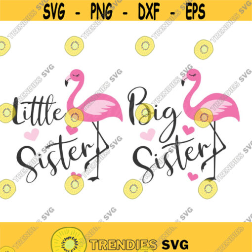 Sisters svg flamingo svg sister svg big sister svg little sister svg png dxf Cutting files Cricut Funny Cute svg designs print for t shirt Design 259