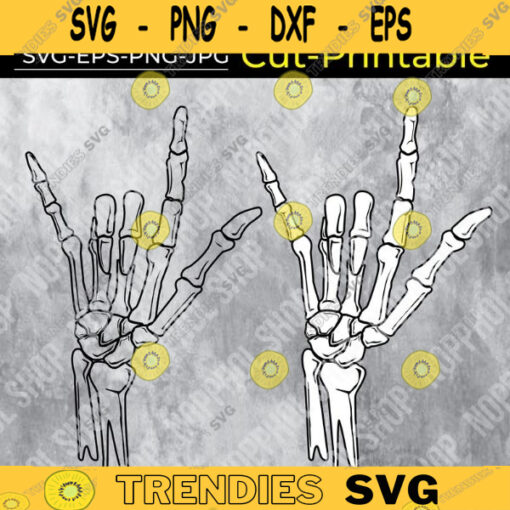 Skeleton Love Hand SVG Ghost Hand Devil hand Design 222