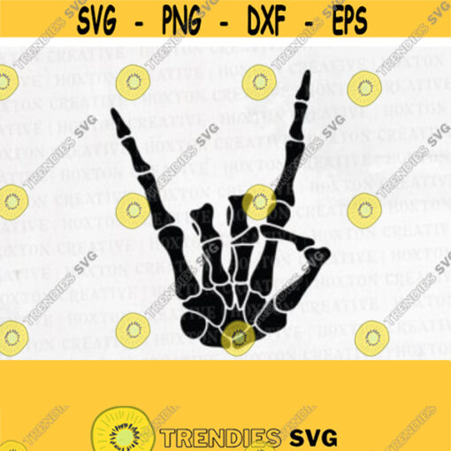 Skeleton Rock Hand Svg Rock and Roll Svg Skeleton Hand Svg Hand Sign Silhouett Bones Of Human Svg Cutting FileDesign 54
