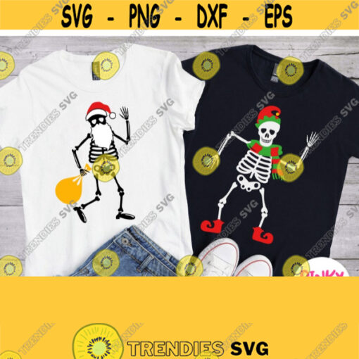 Skeleton Santa Svg 2 Christmas Skeletons Svg Santa Claus Skeleton Svg Christmas Shirt Svg Baby Kid Children Boy Girl Dad Cricut Design 352