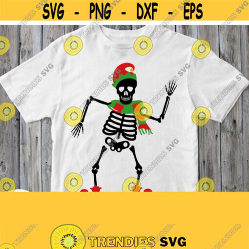 Skeleton Svg Elf Skeleton Svg File Christmas Skeleton Elf Svg Christmas Shirt Svg for Cricut Silhouette Dxf Pdf Eps Png Jpg Clipart Design 462