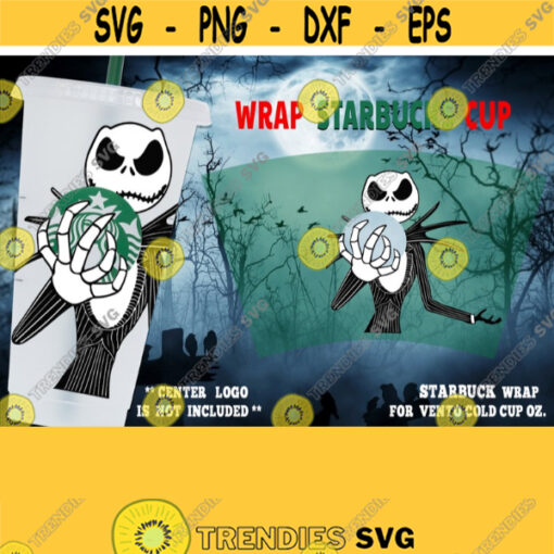 Skellington Starbucks Cold Cup SVG Full Wrap for Starbucks Venti Cold Cup Custom Starbuck Files for Cricut other e cutters SVG PNG Design 49