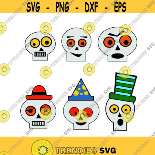 Skull Party Halloween Cuttable SVG PNG DXF eps Designs Cameo File Silhouette Design 1791