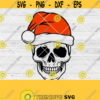 Skull Santa hat svg file Skull svg file Skull with Hat svg Christmas Skull svg Christmas svg file Christmas Clipart Skull Cut Files