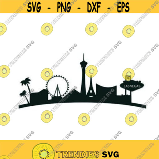 Skyline Las Vegas Cuttable Design Pack SVG PNG DXF eps Designs Cameo File Silhouette Design 72