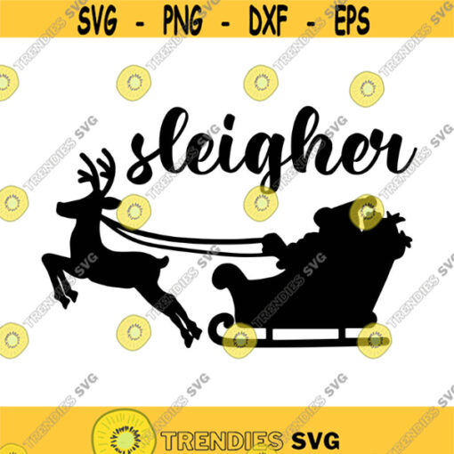 Sleigher Santa Decal Files cut files for cricut svg png dxf Design 506
