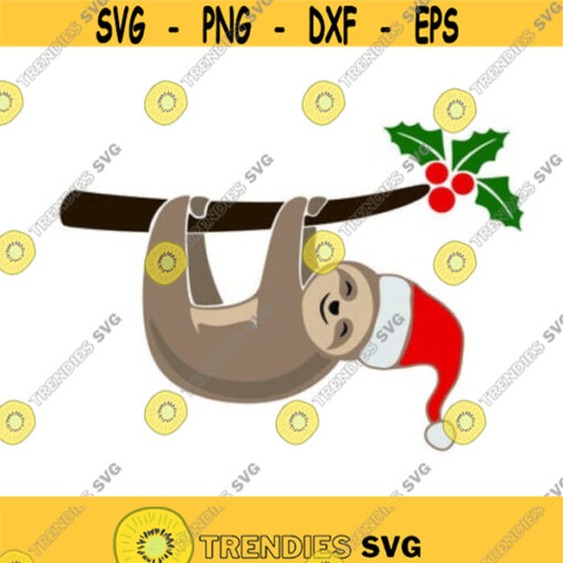 Sloth Animal Christmas Cuttable Design SVG PNG DXF eps Designs Cameo File Silhouette Design 117