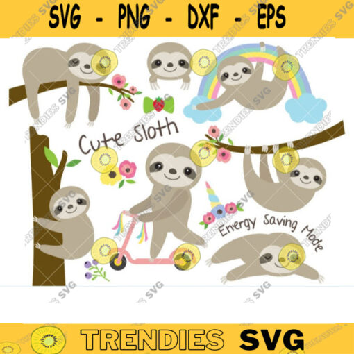 Sloth Clipart Cute Sloth Clip Art Baby Sloth Life on Tree Branch Clipart Sleeping Sloth Sloth Face Clipart Funny Clipart Clip Art copy