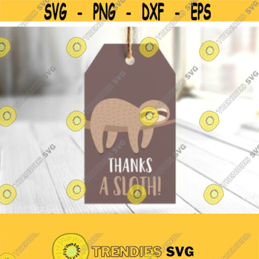 Sloth Favor Tags. Unisex Baby Shower Thank You Sloth Much Tags Printable Thanks Cards. Birthday Favor Bag Labels Stickers. Treat Gift Decor Design 489