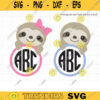 Sloth Monogram SVG DXF Files for Cricut Cute Baby Sloth Monogram Frame Baby Girl Boy Sloth svg dxf Cut Files Commercial Use copy