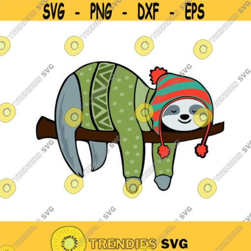Sloth Sleeping Animal Cuttable Design Pack SVG PNG DXF eps Designs Cameo File Silhouette Design 2067