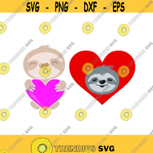 Sloth Valentines day Cuttable Design SVG PNG DXF eps Designs Cameo File Silhouette Design 425
