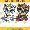 Sloth with Flowers svg Sloth svg digital download files for cricut Sloth svg Sloth Gift dxf jpg sloth png sloth mug