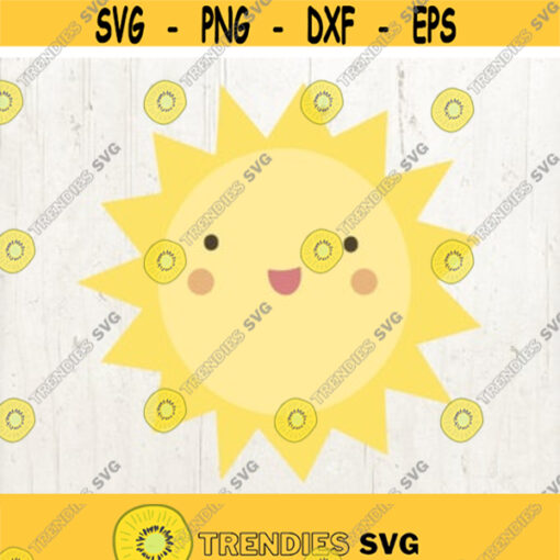Smiling Sun SVG Happy Sun with Face svg sun clipart kawaii svg Weather svg Summer sun svg Clipart for cricut silhouette cameo Design 45